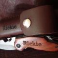 Custom Engraved Folding Knife with Genuine Leather Pouch