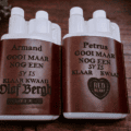Personalised Drinks Bottle with Leather Sleeve
